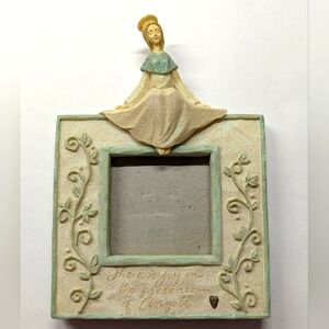 Enesco Glittery Angel Frame 5x5 Stands 8" Including Angel Karen Hahn Design